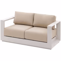 Canapé de jardin en aluminium 2 places ALLURE - Avoine et beige zebrano