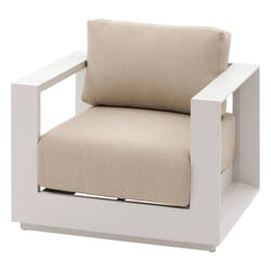 Fauteuil de salon de jardin en aluminium ALLURE - Avoine et beige