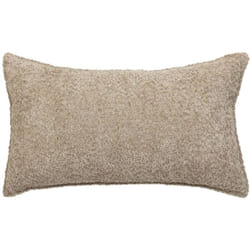 Coussin déhoussable bouclette rectangle Taupe 30x50 cm