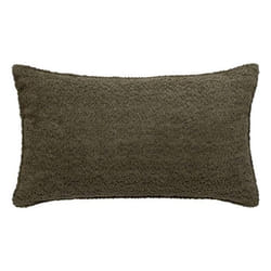 Coussin Déhoussable Bouclette Rectangle Kaki 30x50 Cm