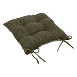 Galette De Chaise Bouclette Kaki 38x38 Cm