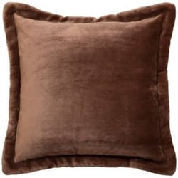Coussin flanelle Cuddly marron 53x53cm Atmosphera créateur d'intérieur