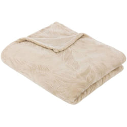 Plaid flanelle Roy beige 125x150cm Atmosphera créateur d'intérieur