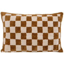 Coussin damier Itha jaune ocre 38x58cm - Atmosphera créateur d'intérieur