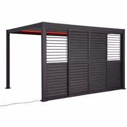 Idéale pour compléter l'aménagement d'une pergola, la persienne coulissante pour pergola bioclimatique "EVORA" Hespéride est  ...
