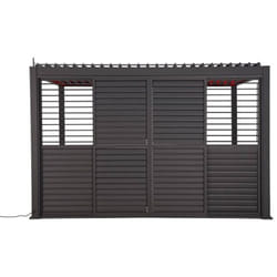Hesperide - Persienne coulissante pour pergola bioclimatique Evora - 1 3 côté - 2,7 x 2,3m Graphite - Hespéride