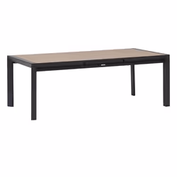 Table de jardin rectangulaire extensible alu Evasion 8/10 places effet bois - Hespéride