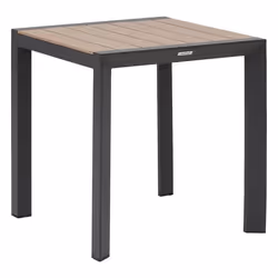 Table de jardin carrée alu Evasion 2 places effet bois - Hespéride