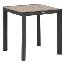 Table de jardin carrée alu Evasion 2 places effet bois - Hespéride