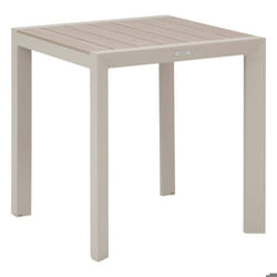 Table de jardin fixe en aluminium effet bois 2 places EVASION
