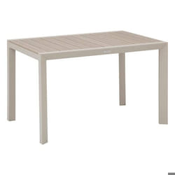 Table De Jardin Évasion Effet Bois Lin & Argile 4 Places Lates En Aluminium - Hespéride