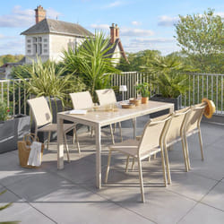 Table fixe 6p Evasion lin/argile Hespéride
