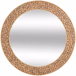 Le miroir "Anoki" Atmosphera séduira les amateurs de matières naturelles. En effet, il est composé de rondins de bois d'eucal ...