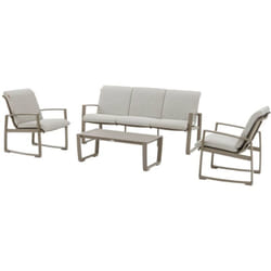 Hesperide - Salon de jardin Boreane Noisette & café 5 places en aluminium texaline et polyester - Hespéride