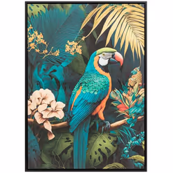 Les couleurs et le monde animal s'invitent sur vos murs avec cette toile imprimée encadrée "Charlène" Atmosphera. Elle illumi ...