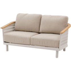 Hesperide - Canapé de jardin Olimio avoine & teck 2 places en aluminium et polyester - Hespéride
