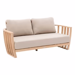 Canapé de jardin en eucalyptus 3 places LEMINDO - Beige