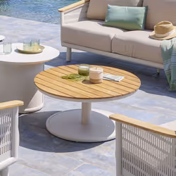 Cet été, recevez confortablement vos convives autour d'un apéritif avec la table basse "OLIMIO" Hespéride. Des dimensions gén ...