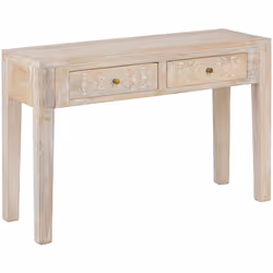 La console 2 tiroirs "Shirel" Atmosphera donnera tout de suite un ton bohème à une pièce de vie. Le manguier massif a reçu un ...