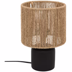 La lampe à poser "Koby" Atmosphera ajoutera une note naturelle sur une table de chevet ou une console. La base en céramique d ...