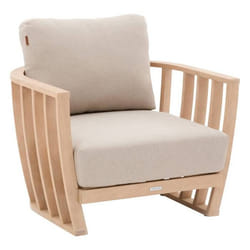 Fauteuil de salon de jardin en bois LEMINDO - Beige