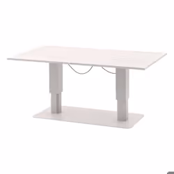 Table de jardin relevable rectangulaire Salimia avoine 150 x 80 x 69cm en aluminium - Hespéride - Blanc