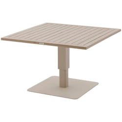 Hesperide - Table de jardin relevable carrée Salimia argile & lin 110 x 110 x 69cm en aluminium - Hespéride