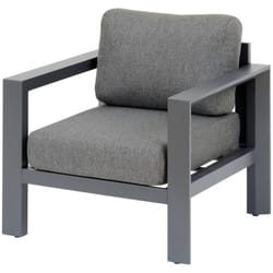 Fauteuil de salon de jardin Évasion graphite polyester et aluminium - Hespéride