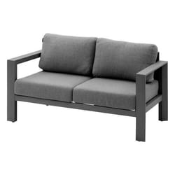 Canapé de jardin Évasion graphite 2 places en aluminium et oléfine - Hespéride