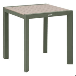Table de jardin fixe en aluminium effet bois 2 places EVASION