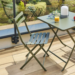 Hesperide - Chaise de jardin pliante Greensboro vert laurier acier - Hespéride