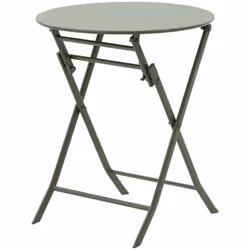 Idéale pour savourer un café au soleil en duo, la table de jardin pliante ronde "GREENSBORO" Hespéride est un indispensable p ...