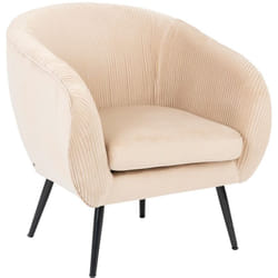 Atmosphera - Fauteuil Solaro velours beige créateur d'intérieur