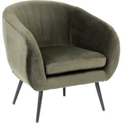 Atmosphera - Fauteuil Solaro velours vert kaki créateur d'intérieur