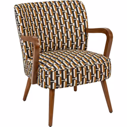 Atmosphera - Fauteuil Chiara beige et noir créateur d'intérieur