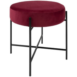 Atmosphera - Tabouret Arty velours violet créateur d'intérieur