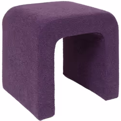Pouf sevi bouclette violet 41x35cm - Atmosphera createur d'interieur. Couleur : Violet. Matière principale : Polyester. Longu ...
