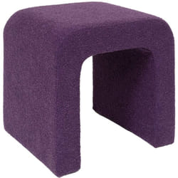 Atmosphera - Pouf Sevi bouclette violet 41x35cm créateur d'intérieur