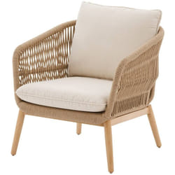 Fauteuil de salon de jardin Orissa taupe polyester et acier - Hespéride