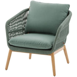 Fauteuil de salon de jardin Orissa vert olive polyester et acier - Hespéride