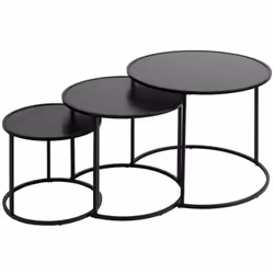 Avec son design en métal, le lot de 3 tables d'appoint "Noan" Atmosphera décorera harmonieusement une pièce de vie. Le platea ...