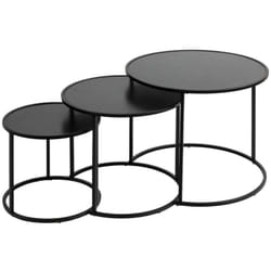 Atmosphera - Lot de 3 tables d appoint Noan noir L54 45 35cm créateur d'intérieur