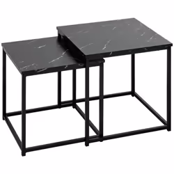 Le lot de 2 tables basses "Jones" Atmosphera allie élégance et praticité. Les tables possèdent un ravissant plateau avec un e ...