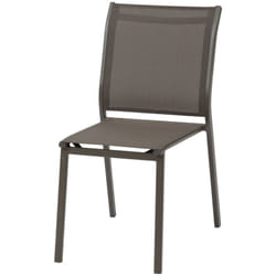 Hesperide - Chaise de jardin empilable Essentia wengé & praliné aluminium et texaline - Hespéride