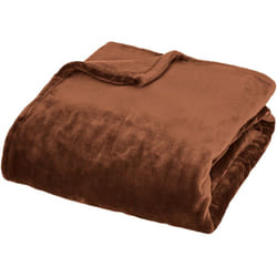 Atmosphera - Plaid flanelle Cuddly marron 130x180cm créateur d'intérieur