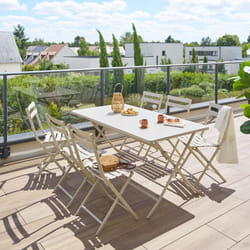 Hesperide - Table de jardin pliante rectangulaire Greensboro argile 6 places en acier - Hespéride