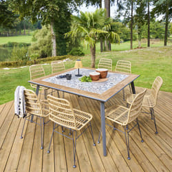 Hesperide - Table de jardin bistro Lambada céramique & graphite 8 places en acier et céramique - Hespéride