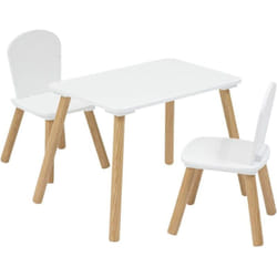 Atmosphera - Ensemble table et 2 chaises enfant Alex blanc 3 pièces créateur d'intérieur