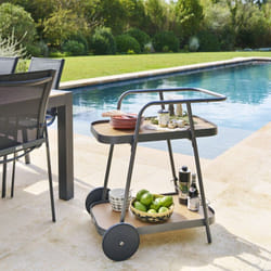 Hesperide - Desserte de jardin 2 étages Easiness honey & graphite 2 roues en aluminium - Hespéride