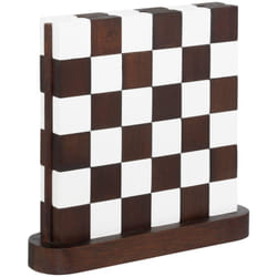 Atmosphera - Damier Twis paulownia marron 27x28cm créateur d'intérieur